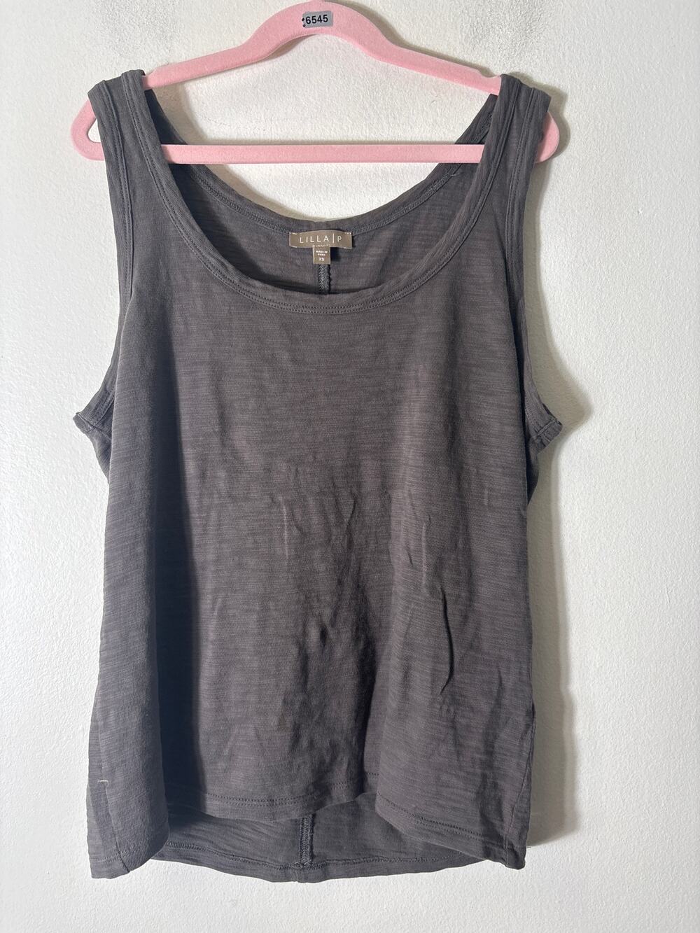 Lilla P Gray Sleeveless Cotton Tank Sz XS